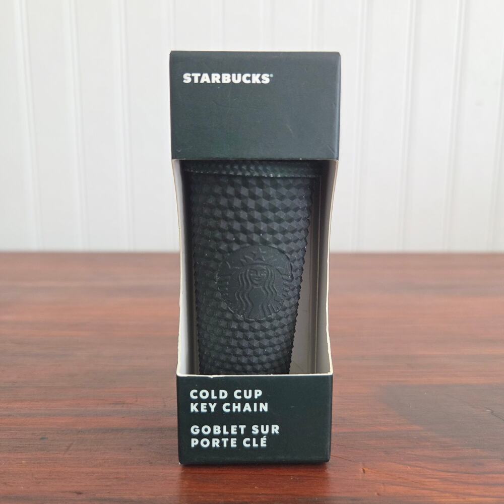 Starbucks Cold Cup Key Chain 2022 Black Studded Tumbler Coffee New